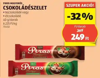 ALDI Piros Mogyorós csokoládészelet ajánlat