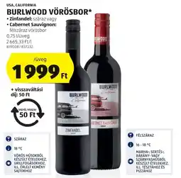 ALDI USA, California Burlwood vörösbor ajánlat