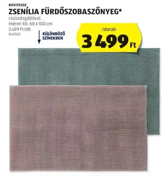 ALDI Novitesse zsenília fürdőszobaszőnyeg ajánlat