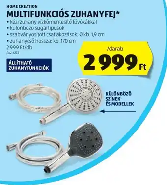 ALDI Home Creation multifunkciós zuhanyfej ajánlat