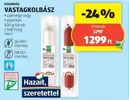 ALDI Kokárdás vastagkolbász ajánlat