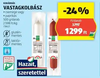 ALDI Kokárdás vastagkolbász ajánlat