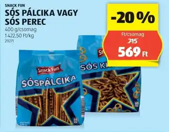 ALDI Snack Fun sós pálcika / sós perec ajánlat