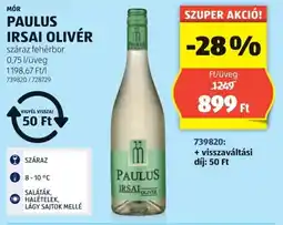 ALDI Mór Paulus Irsai Olivér ajánlat