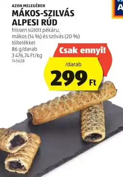 ALDI Azon Melegében Mákos-szilvás alpesi rúd ajánlat