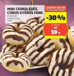 ALDI Mini csokoládés csíkos gyűrűs fánk ajánlat