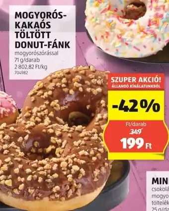 ALDI Mogyorós- kakaós töltött donut-fánk ajánlat