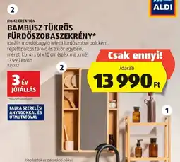 ALDI Home Creation Bambusz tükrös fürdőszobaszekrény ajánlat