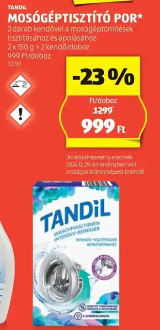 ALDI Tandil mosógéptisztító por ajánlat