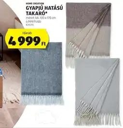 ALDI Home Creation Gyapjú hatású takaró ajánlat