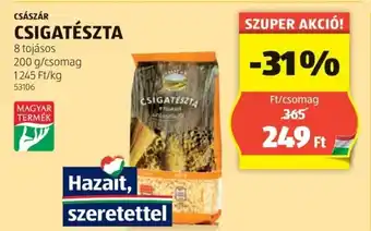 ALDI Császár csigatészta ajánlat