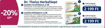 Benu Gyógyszertárak Dr. Theiss HerbalSept nyalóka köhögésre ajánlat