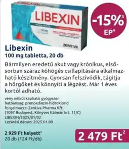 Benu Gyógyszertárak Libexin ajánlat