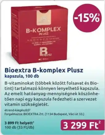 Benu Gyógyszertárak Bioextra B-komplex Plusz ajánlat