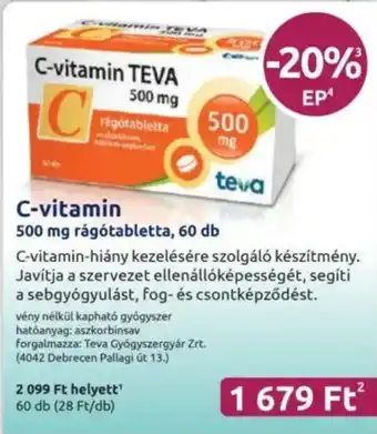 Benu Gyógyszertárak C-vitamin TEVA ajánlat