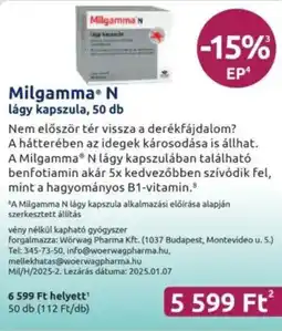 Benu Gyógyszertárak Milgamma N ajánlat