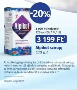 Benu Gyógyszertárak Alpikol szirup ajánlat