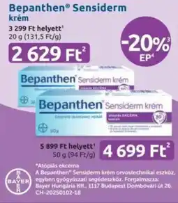 Benu Gyógyszertárak Bepanthen Sensiderm krém ajánlat