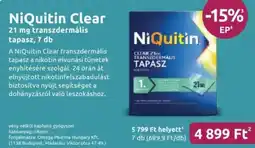 Benu Gyógyszertárak NiQuitin Clear ajánlat