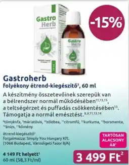 Benu Gyógyszertárak Gastroherb ajánlat