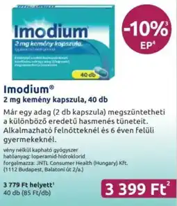 Benu Gyógyszertárak Imodium ajánlat