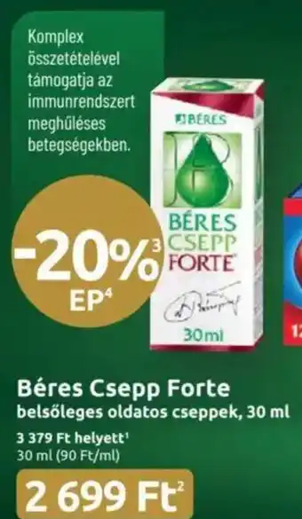 Benu Gyógyszertárak Béres Csepp Forte ajánlat