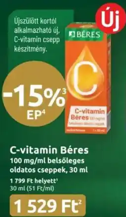 Benu Gyógyszertárak C-vitamin Béres ajánlat