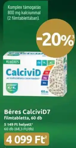 Benu Gyógyszertárak Béres CalciviD7 filmtabletta ajánlat