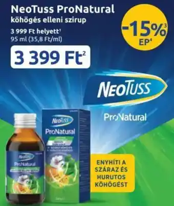 Benu Gyógyszertárak NeoTuss ProNatural ajánlat