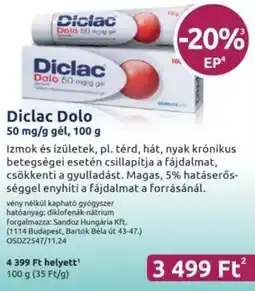 Benu Gyógyszertárak Diclac Dolo ajánlat