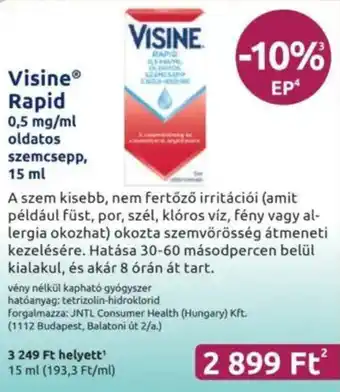 Benu Gyógyszertárak Visine Rapid ajánlat