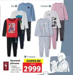 Lidl Gyermek pizsama ajánlat