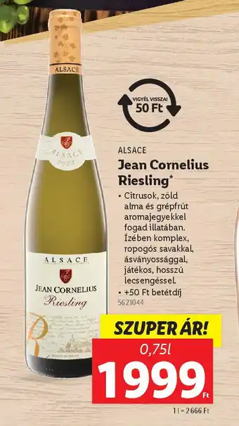 Lidl Alsace Jean Cornelius Riesling ajánlat