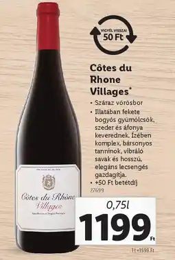 Lidl Côtes du Rhône Villages ajánlat