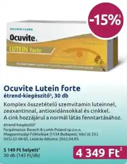 Benu Gyógyszertárak Ocuvite Lutein Forte ajánlat