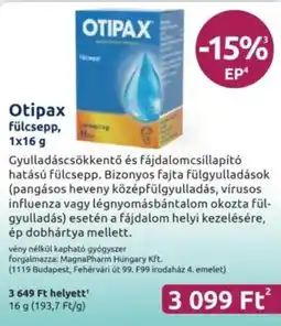 Benu Gyógyszertárak Otipax ajánlat