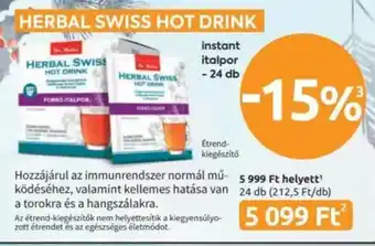 Benu Gyógyszertárak Herbal Swiss hot drink ajánlat