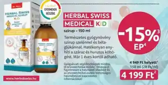 Benu Gyógyszertárak Herbal Swiss medical szirup kid ajánlat