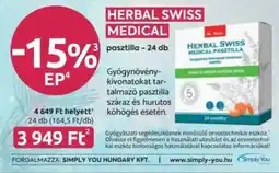 Benu Gyógyszertárak Herbal Swiss medical pasztilla ajánlat