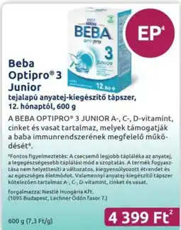 Benu Gyógyszertárak Beba Optipro3 Junior ajánlat