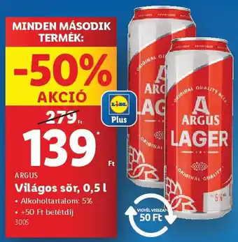 Lidl ARGUS Világos sör ajánlat