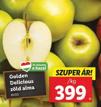 Lidl Golden Delicious zöld alma ajánlat