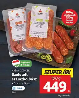 Lidl HAZÁNK KINCSEI Szeletelt szárazkolbász ajánlat