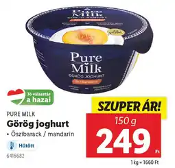 Lidl PURE MILK Görög joghurt ajánlat