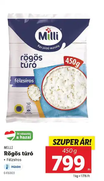 Lidl MILLI Rögös túró ajánlat