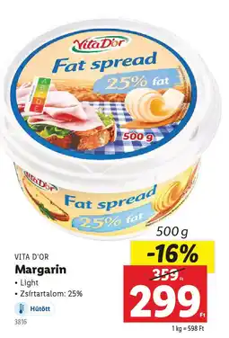 Lidl VITA D'OR Margarin ajánlat