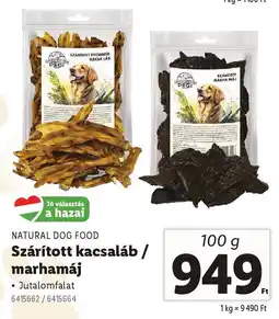 Lidl NATURAL DOG FOOD Szárított kacsaláb / marhamáj ajánlat