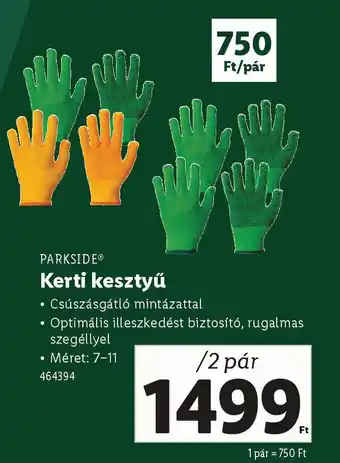 Lidl PARKSIDE Kerti kesztyű ajánlat