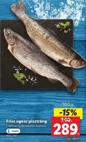 Lidl Friss egész pisztráng ajánlat