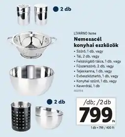 Lidl LIVARNO home Nemesacél konyhai eszközök ajánlat